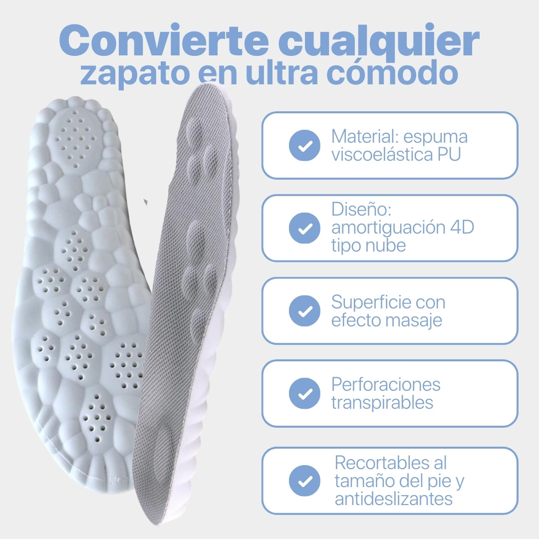 OFERTA 2X1 | FlexStep 4D Plantillas Ergonómicas Efecto Nube.